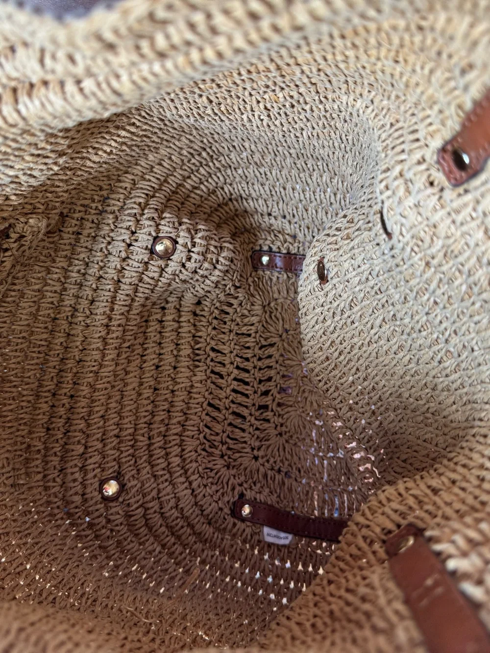 MICHAEL MICHAEL KORS Large Studded Straw Shopper Tote Bag